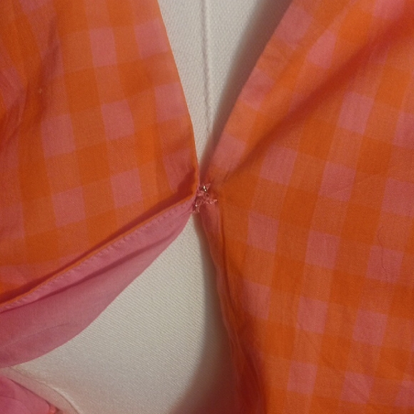J. Crew Bright Pink Checkered Ruffle Blouse - Picture 10 of 16